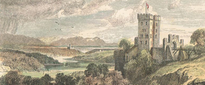 Gemälde, das die Burg im 19.Jahrhundert zeigt